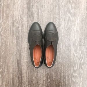 Dark brown leather loafers